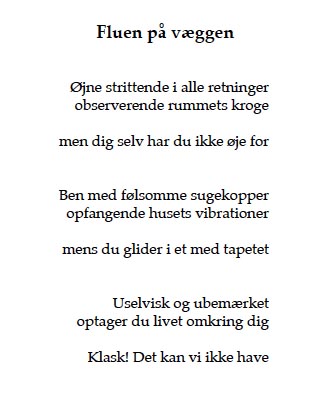 Digtet Fluen på væggen