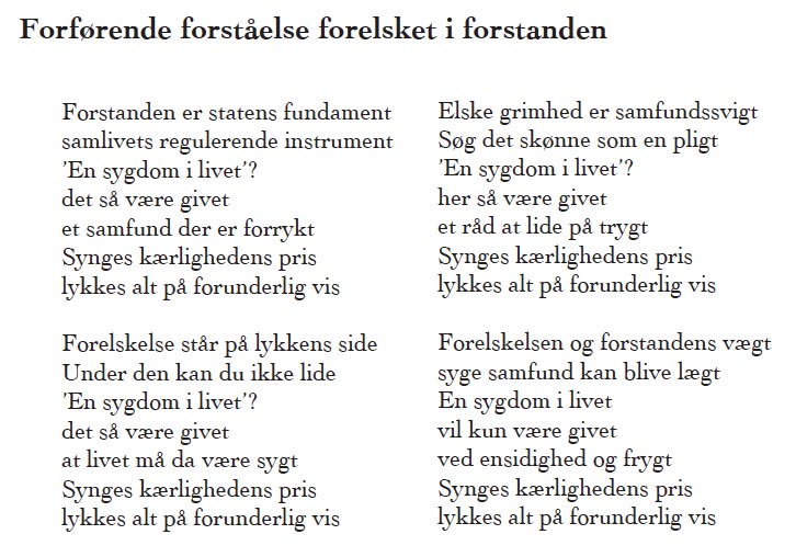 Digtet Foreførende forståelse forelsket i forstanden