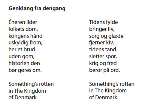 Digtet Genklang fra dengang