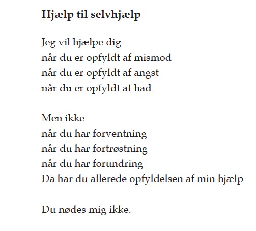 Digtet Hjælp til selvhjælp