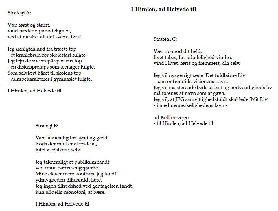 Digtet I Himlen, ad Helvede til